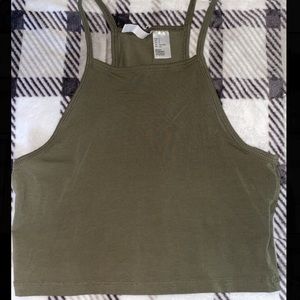 Size small olive green cropped tank.